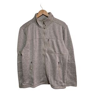 Ahead Performance Men’s Large Oatmeal Zip-Up Fleece Jacket NWT Moisture-Wicking